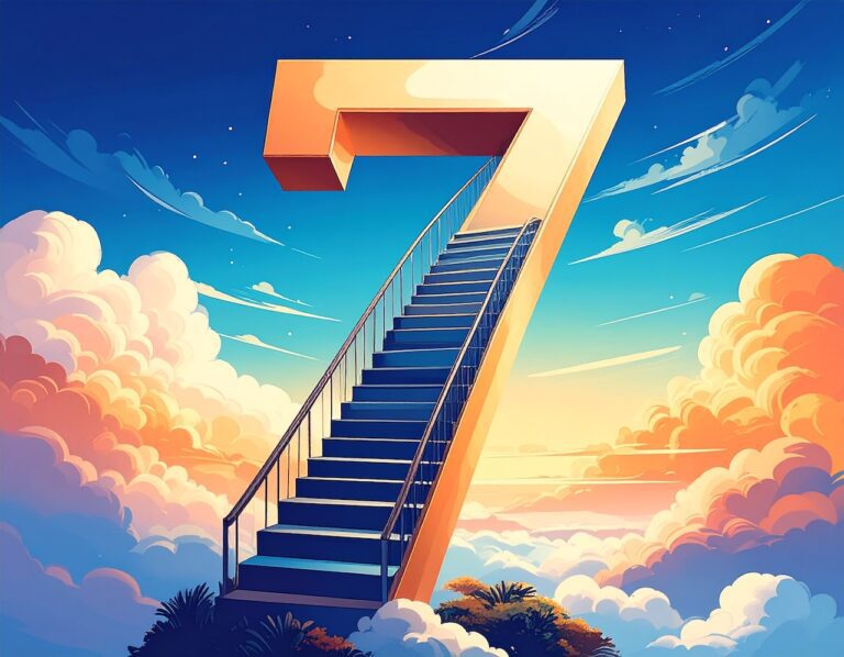 chiffre 7 en forme d'escalier