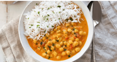 Recette curry végétarien au lait de coco et riz
