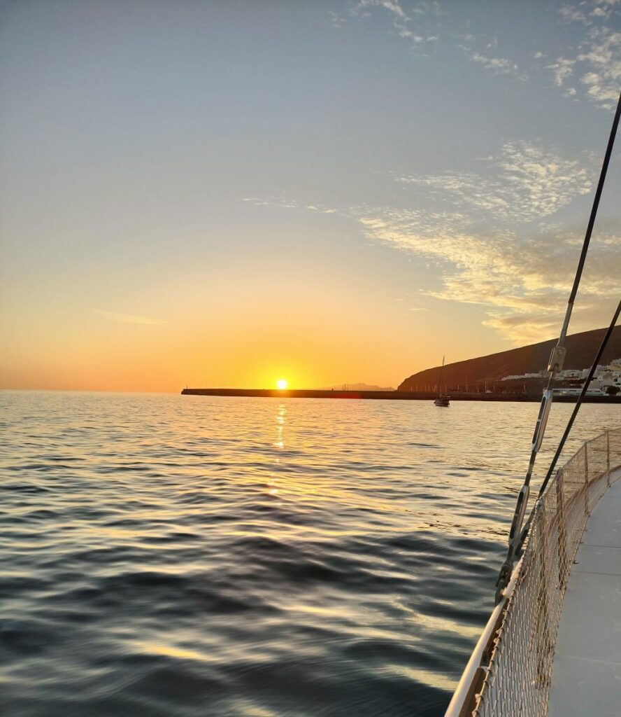 Couché de soleil du bateau