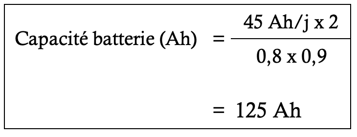 Calcul - capacite batterie Lithium - autonomie electrique
