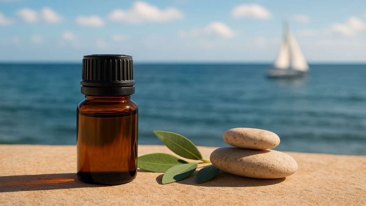 rituel santé aux huiles essentielles en voyage sur un bateau