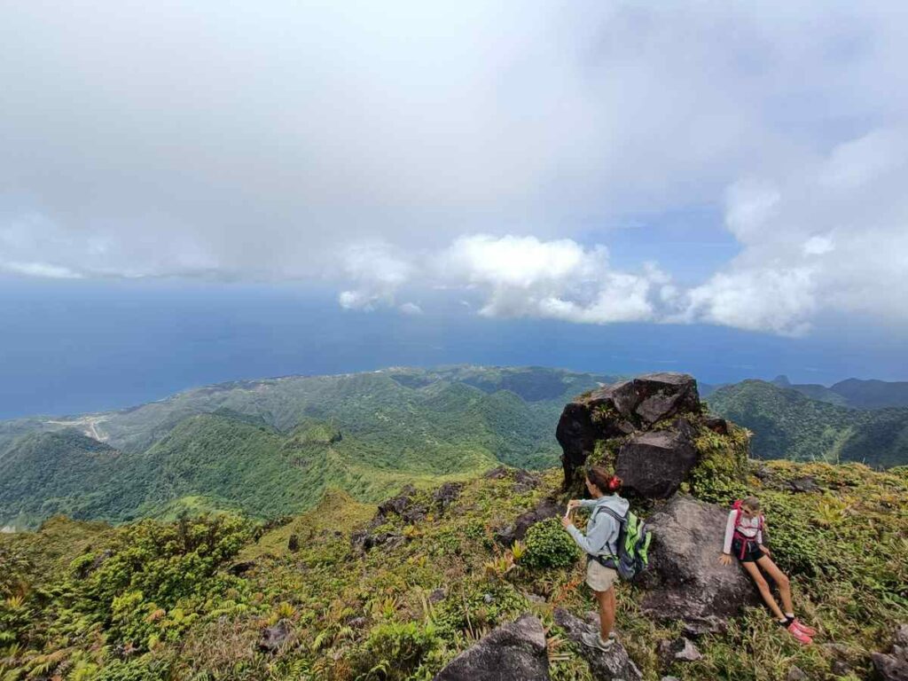 Du haut de la montagne Pelée en Martinique